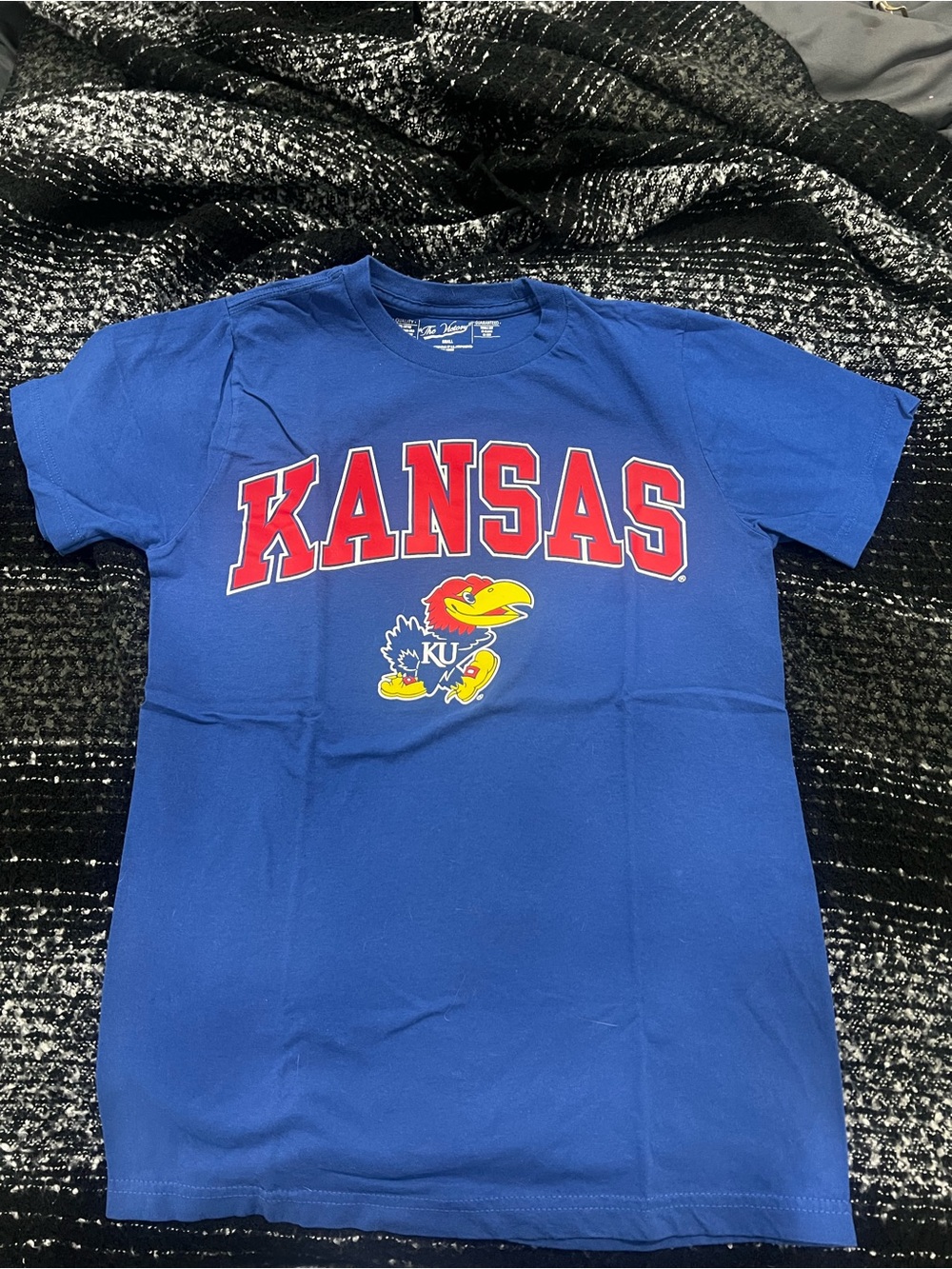 Unk Blue Kansas Graphic Kids Tee with Red Lettering